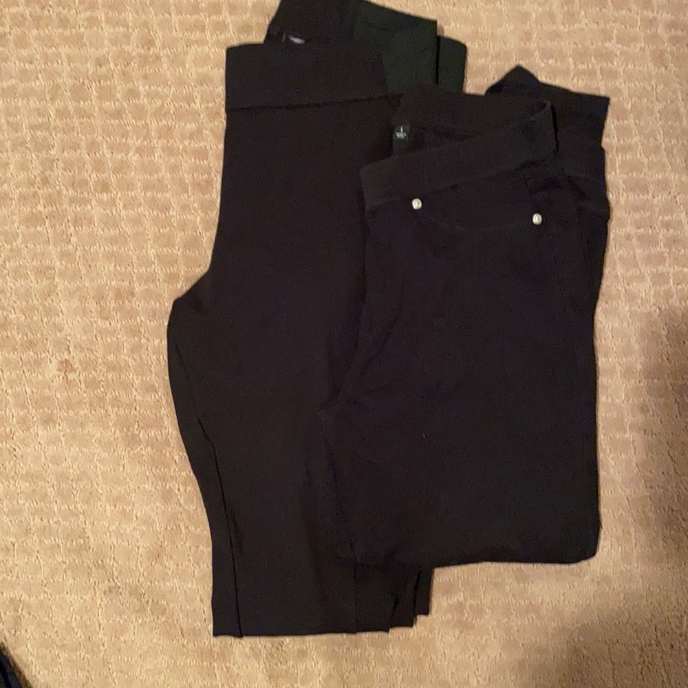 Two pairs of black jeggings size large